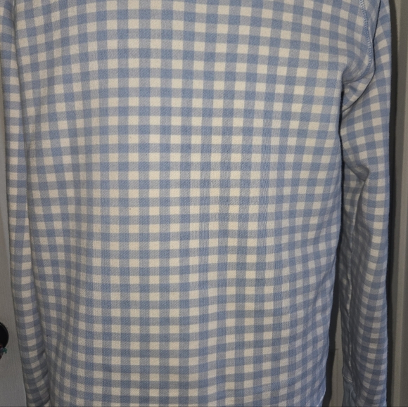 Draper James Fall Light Blue Cotton Small Gingham Crewneck Natalie Sweatshirt - Picture 4 of 9